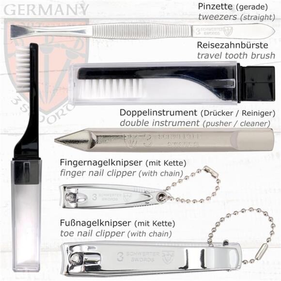 3 Swords Germany - brand quality 10 piece manicure pedicure grooming kit set - Picture 3 of 7